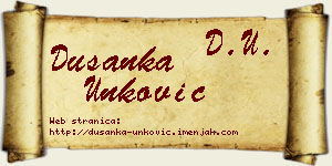 Dušanka Unković vizit kartica